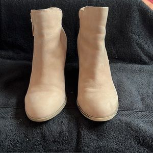 Aldo leather bootie 6-7 inch wood stack heel